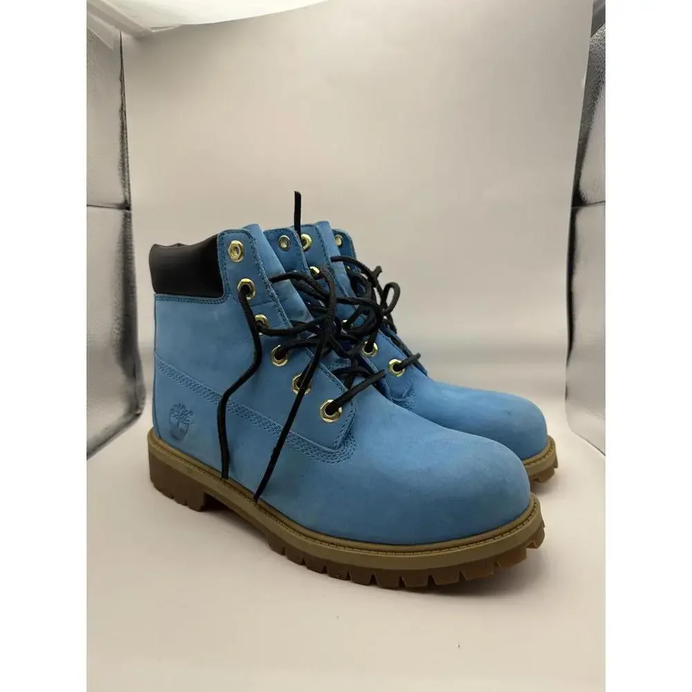Timberland Classic 6-Inch Premium Waterproof Boots Blue Suede Boys 5.5 - Picture 13 of 14